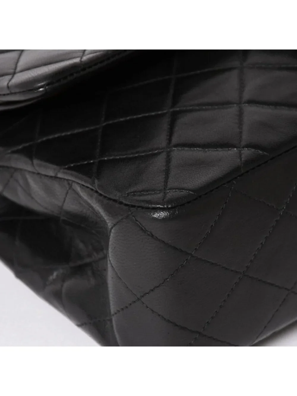 Chanel Quilted 25 Double Flap Chain Shoulder Bag Lambskin CC Logo Black